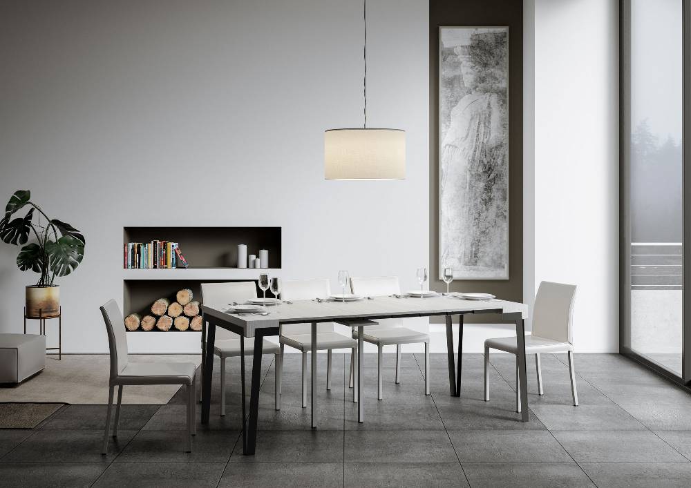 Itamoby Consolle Rio Small Bianco Frassino Telaio Antracite