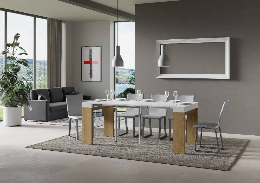 Itamoby Consolle Roxell Mix Bianco Frassino Gambe Quercia Natura