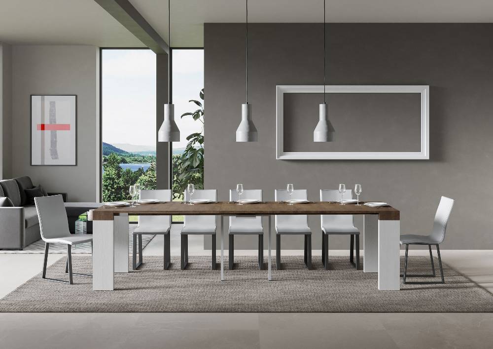 Itamoby Consolle Roxell Mix Piano Noce Gambe Bianco Frassino