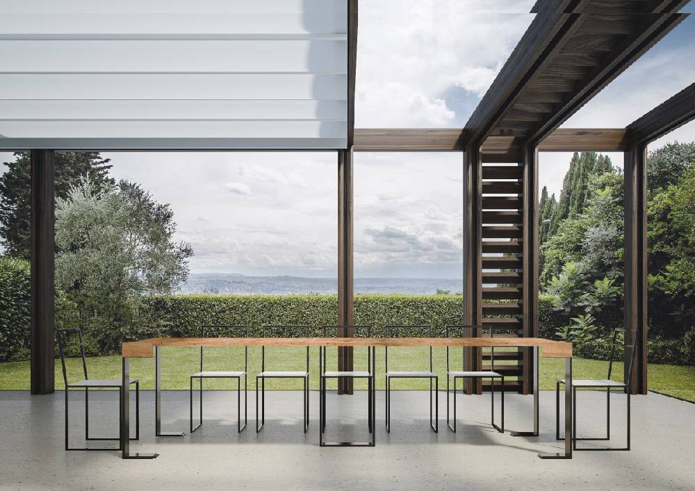 Itamoby Consolle Sintesi Abete Tinto Telaio Antracite