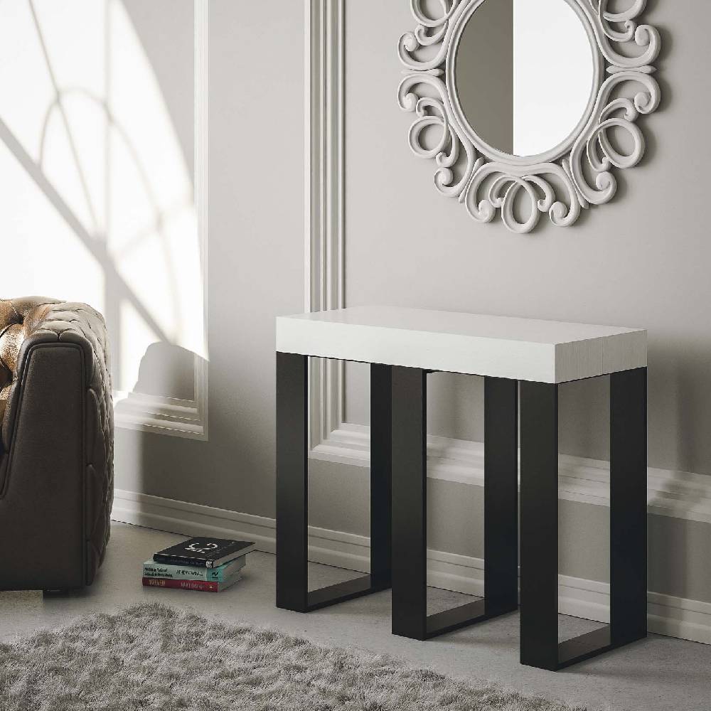 Itamoby Consolle Sintesi Bianco Frassino Telaio Antracite