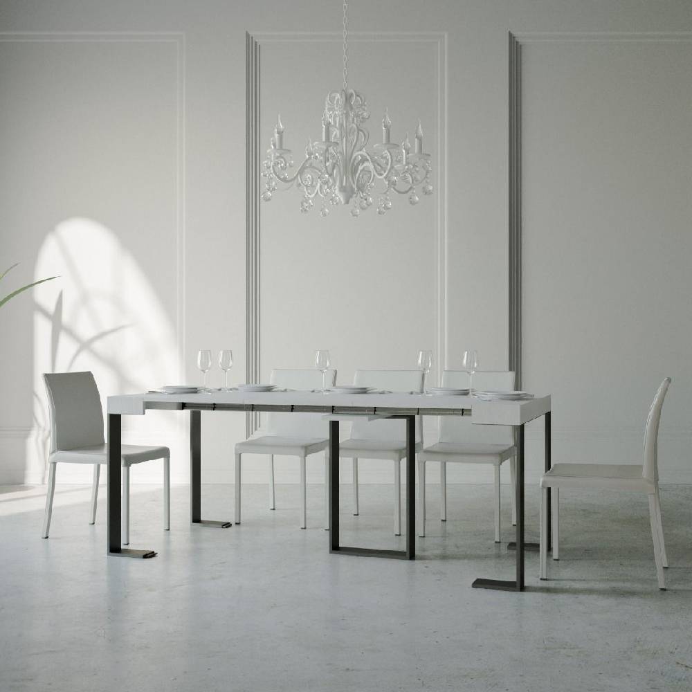 Itamoby Consolle Sintesi Bianco Frassino Telaio Antracite