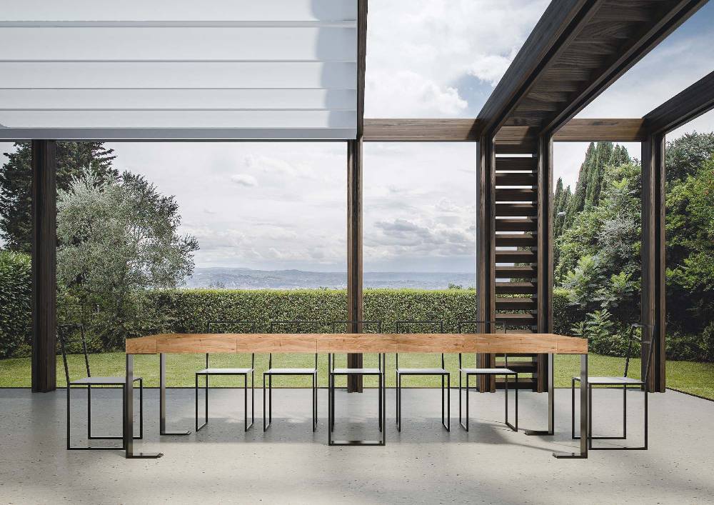 Itamoby Consolle Sintesi Premium Abete Tinto Telaio Antracite