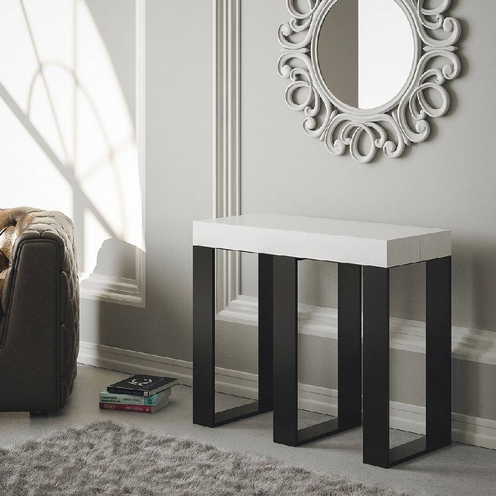 Itamoby Consolle Sintesi Small Bianco Frassino Telaio Antracite