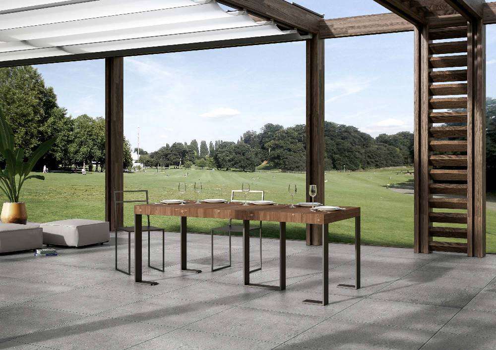 Itamoby Consolle Sintesi Small Premium Abete Tinto Telaio Antracite