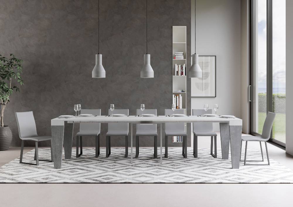 Itamoby Consolle Spimbo Mix Bianco Frassino Gambe Cemento