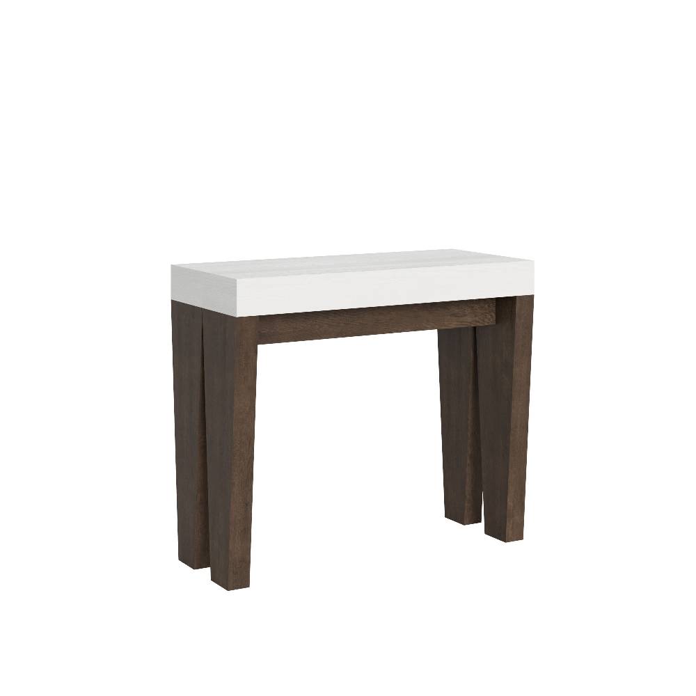 Itamoby Consolle Spimbo Mix Small Piano Bianco Frassino Gambe Noce