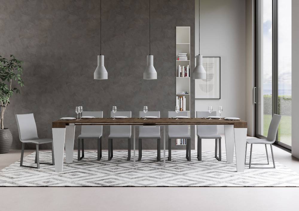 Itamoby Consolle Spimbo Mix Small Piano Noce Gambe Bianco Frassino