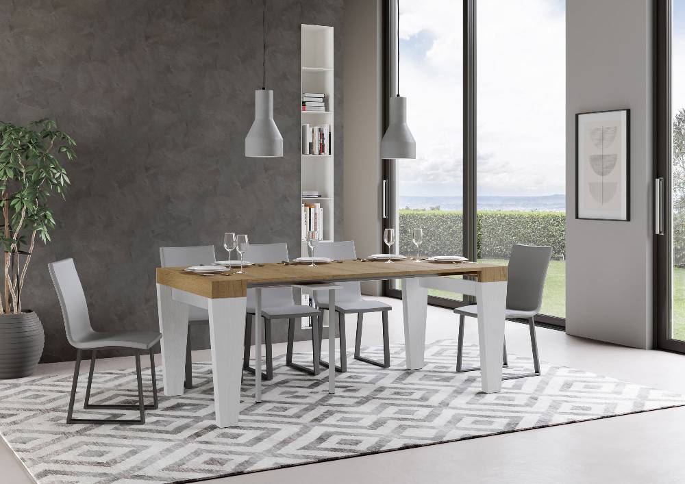 Itamoby Consolle Spimbo Mix Small Piano Quercia Natura Gambe Bianco Frassino