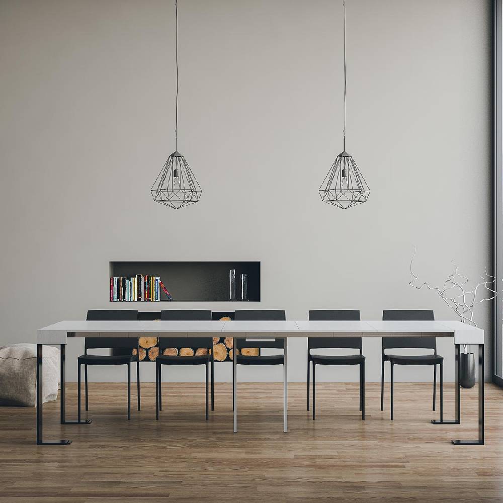 Itamoby Consolle Tecno Bianco Frassino Telaio Antracite