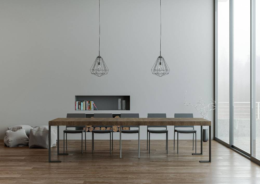 Itamoby Consolle Tecno Premium Noce Telaio Antracite