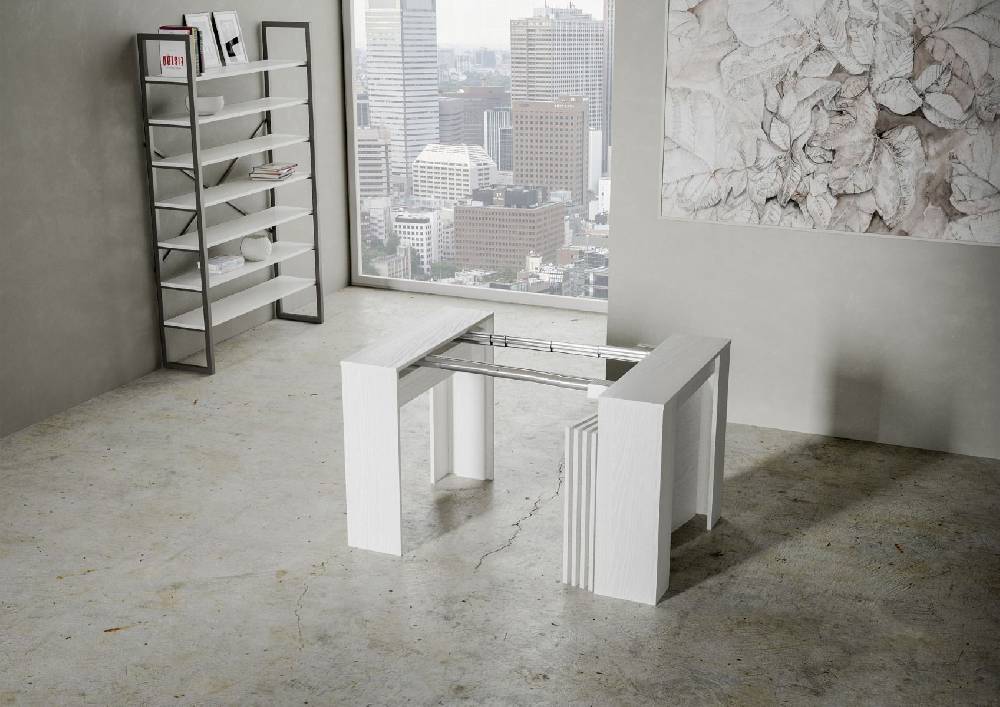 Itamoby Consolle Venus Bianco Frassino 4 Allunghe Cm.62