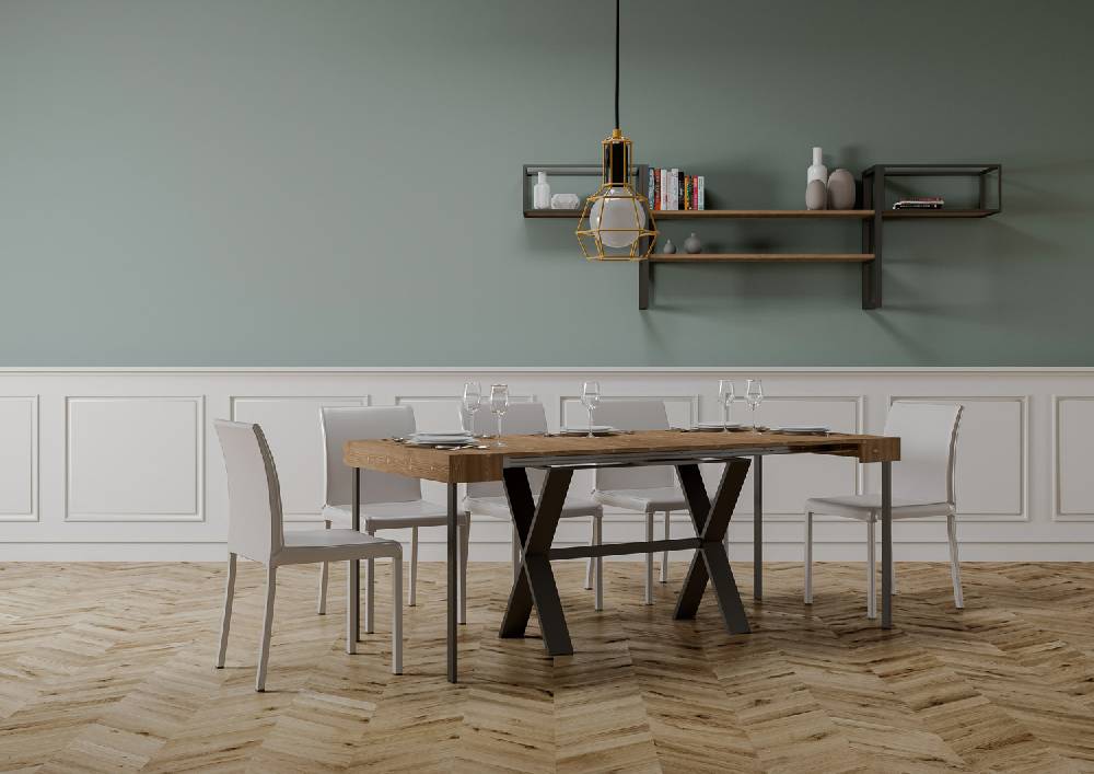 Itamoby Consolle Xenia Abete Tinto Telaio Antracite