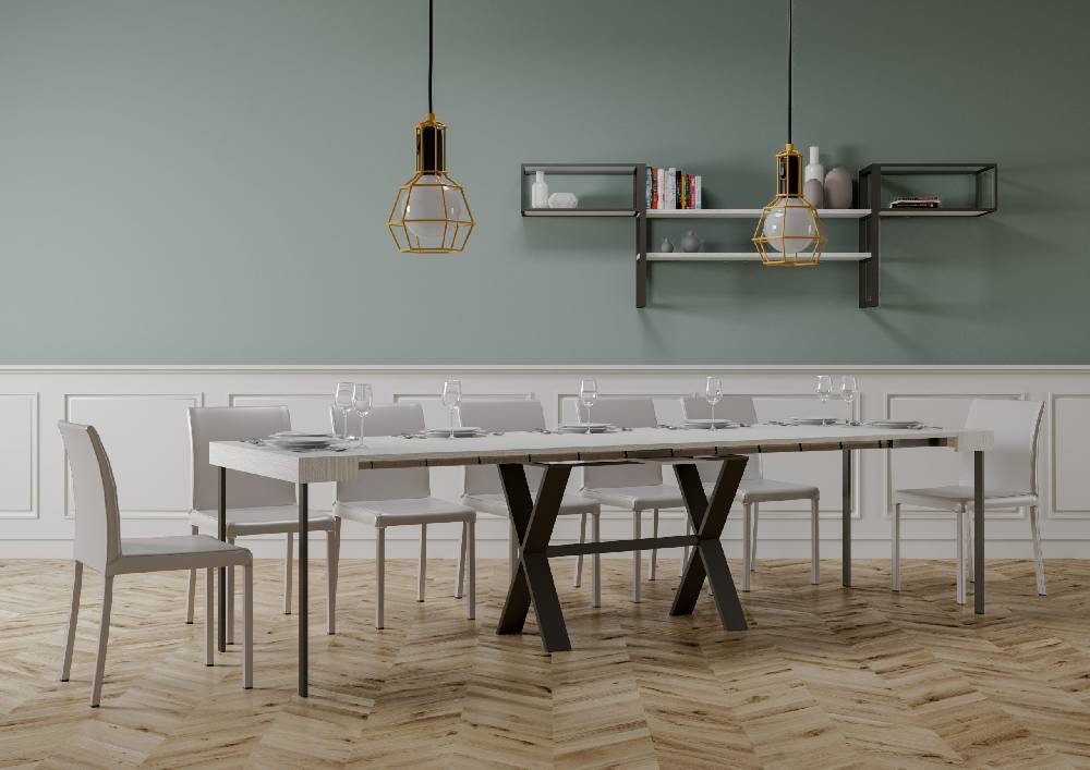 Itamoby Consolle Xenia Bianco Frassino Telaio Antracite