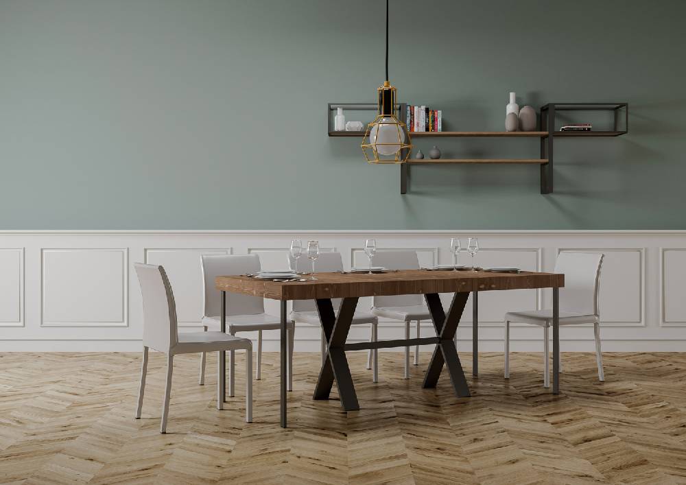 Itamoby Consolle Xenia Premium Abete Tinto Telaio Antracite