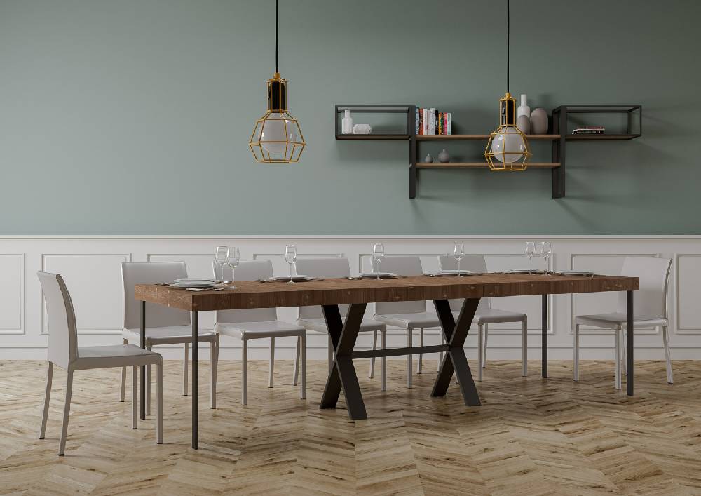 Itamoby Consolle Xenia Premium Abete Tinto Telaio Antracite