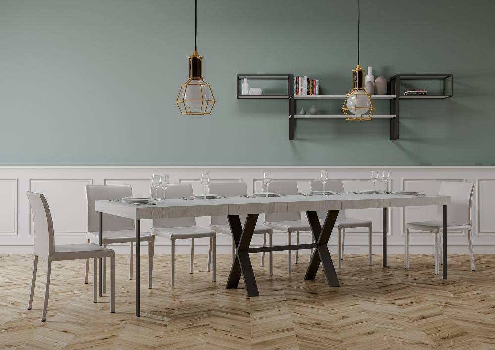 Itamoby Consolle Xenia Premium Bianco Frassino Telaio Antracite