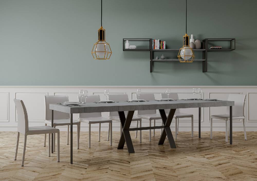 Itamoby Consolle Xenia Premium Cemento Telaio Antracite