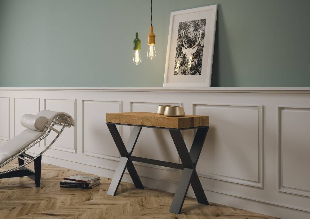 Itamoby Consolle Xenia Quercia Natura Telaio Antracite