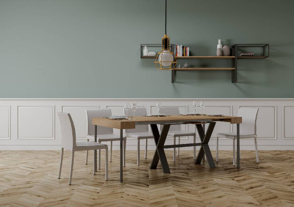 Itamoby Consolle Xenia Quercia Natura Telaio Antracite