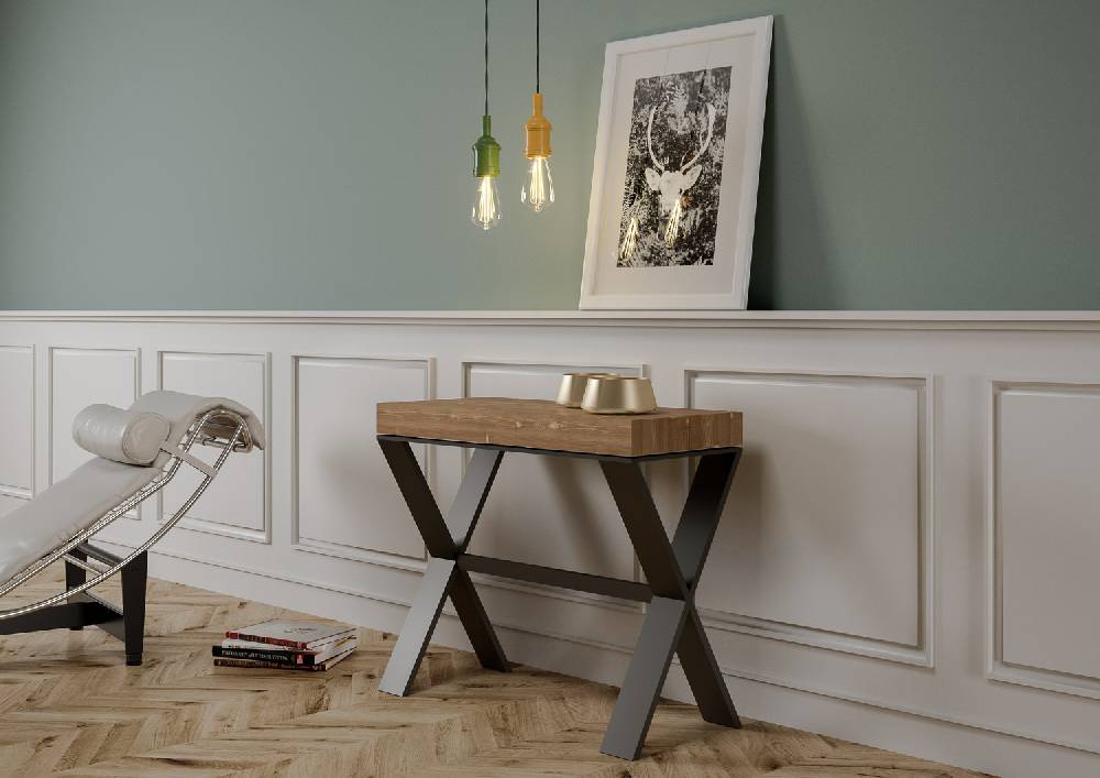 Itamoby Consolle Xenia Small Abete Tinto Telaio Antracite