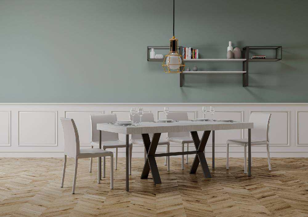 Itamoby Consolle Xenia Small Premium Bianco Frassino Telaio Antracite