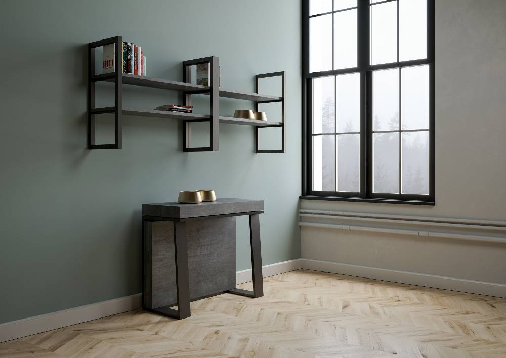 Itamoby Consolle Asia Cemento Telaio Antracite