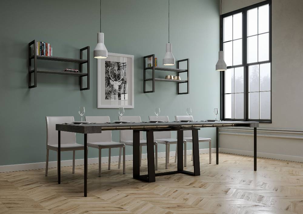 Itamoby Consolle Asia Cemento Telaio Antracite