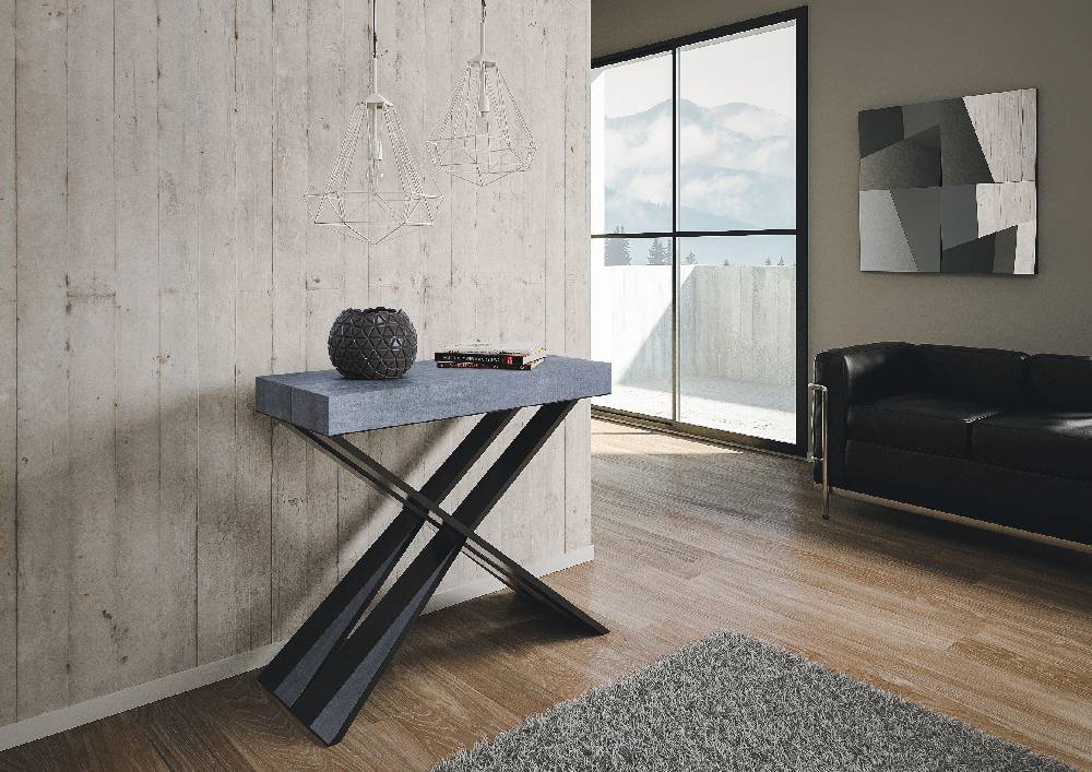 Itamoby Consolle Diago Cemento Telaio Antracite