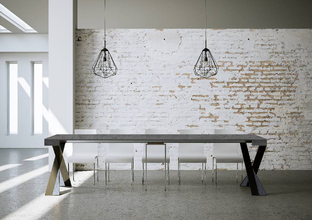 Itamoby Consolle Diago Cemento Telaio Antracite