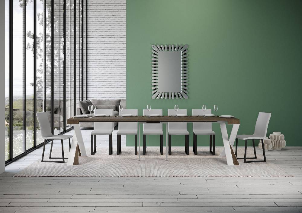 Itamoby Consolle Diago Noce Telaio Bianco