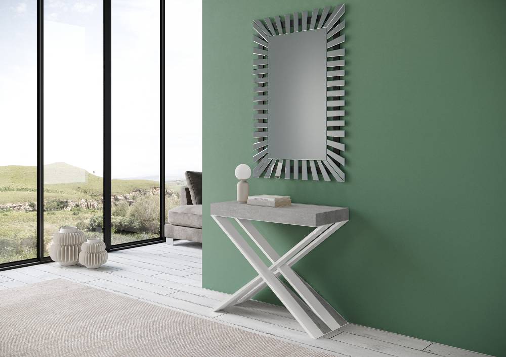 Itamoby Consolle Diago Small Cemento Telaio Bianco