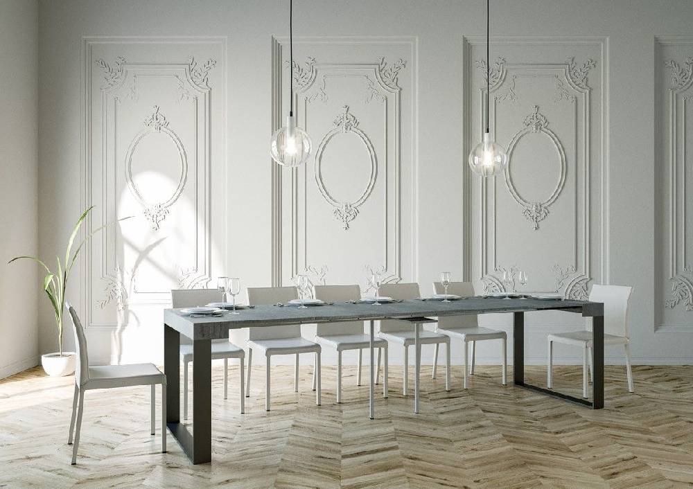 Itamoby Consolle Elettra Cemento Telaio Antracite