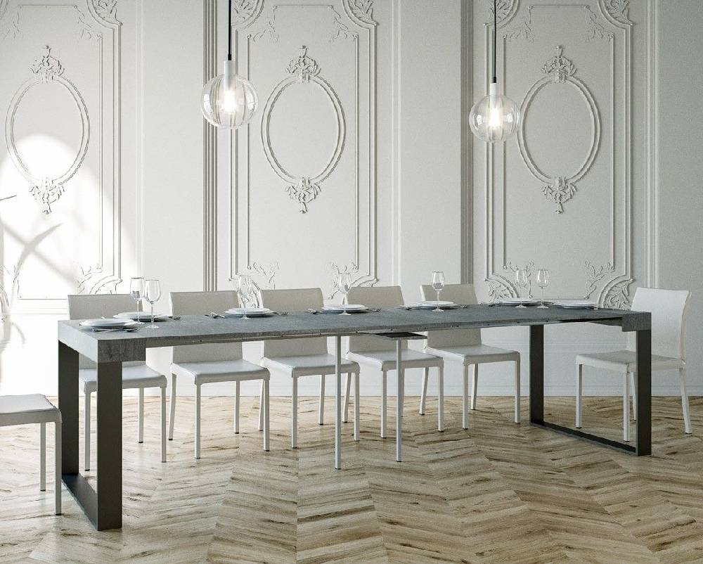 Itamoby Consolle Elettra Cemento Telaio Antracite