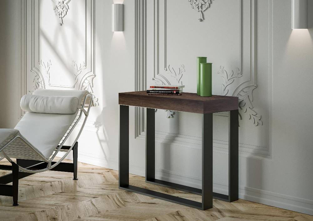 Itamoby Consolle Elettra Noce Telaio Antracite