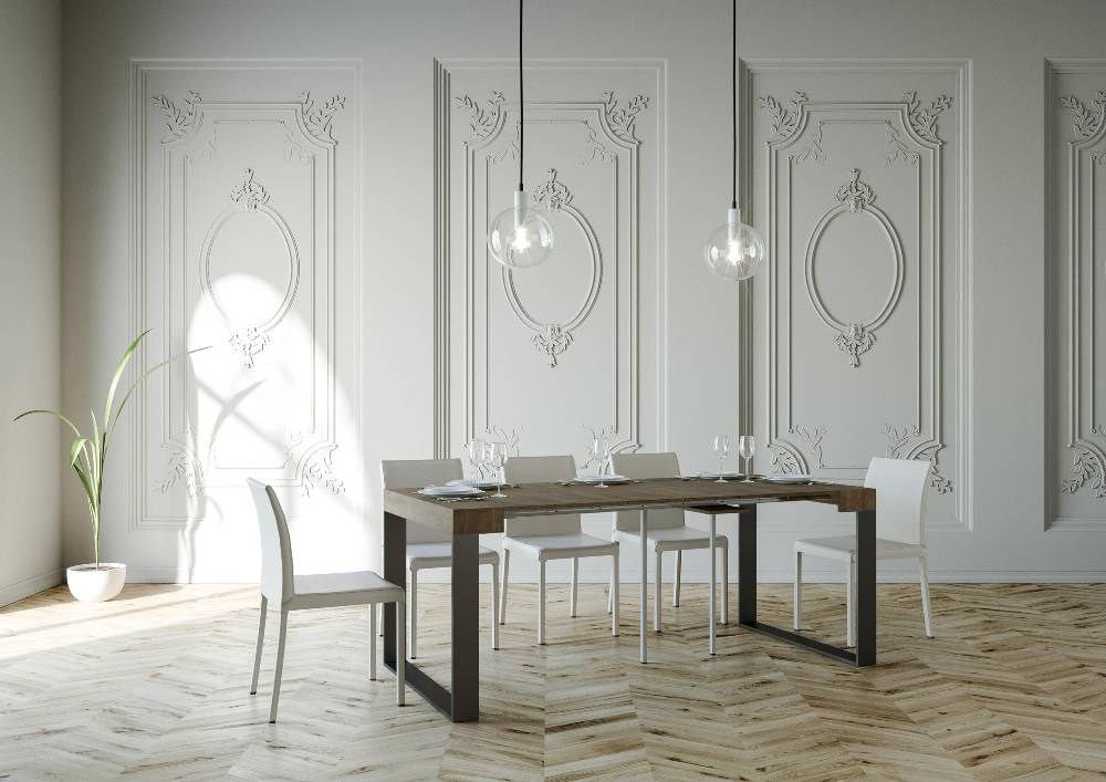 Itamoby Consolle Elettra Noce Telaio Antracite