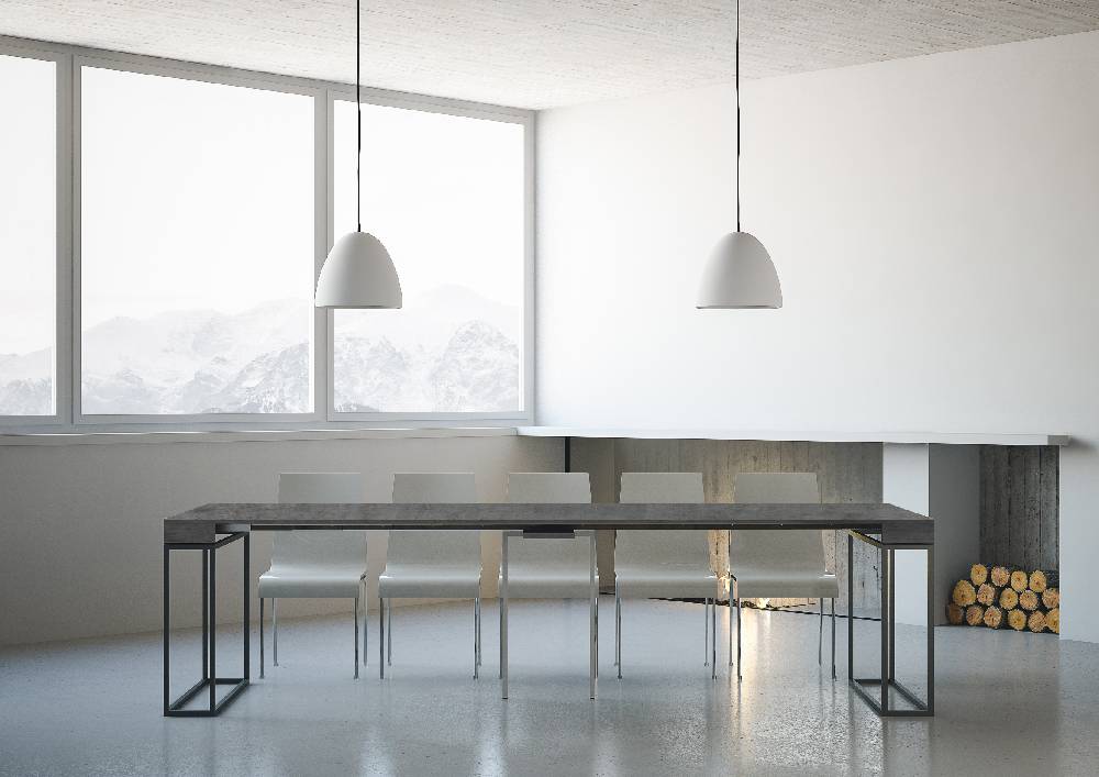 Itamoby Consolle Epoca Cemento Telaio Antracite