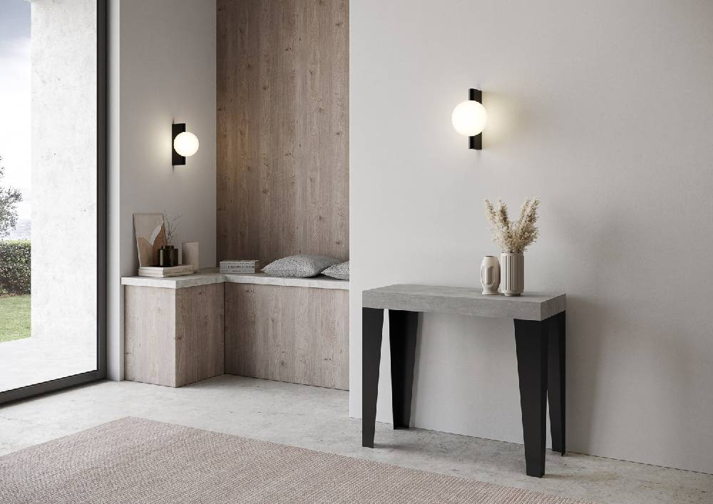 Itamoby Consolle Flame Cemento Telaio Antracite