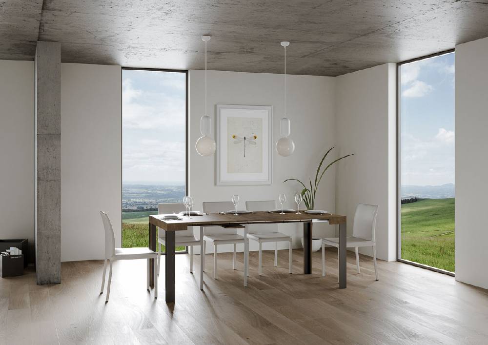 Itamoby Consolle Linea Noce Gambe Antracite