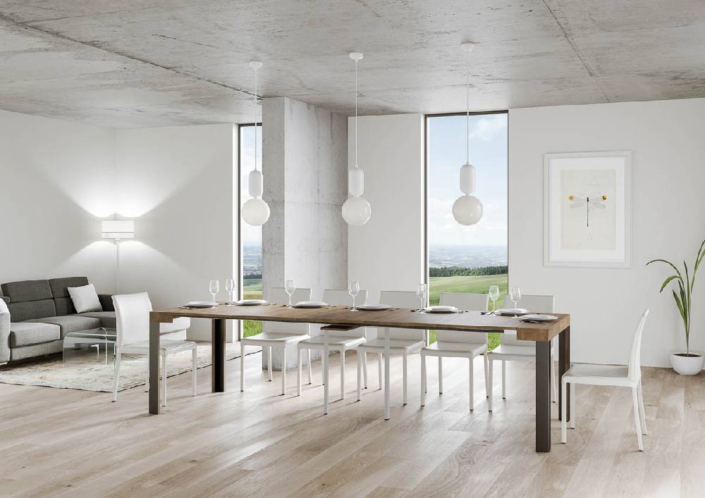 Itamoby Consolle Linea Noce Gambe Antracite