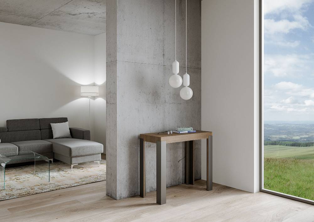 Itamoby Consolle Linea Small Noce Gambe Antracite