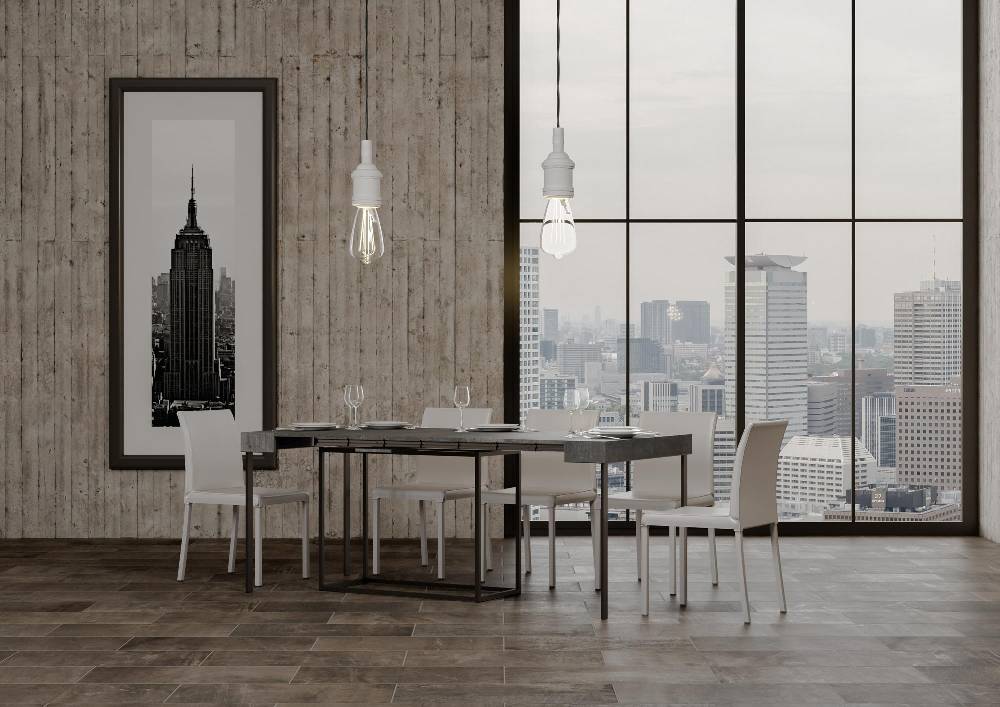 Itamoby Consolle Nordica Cemento Telaio Antracite