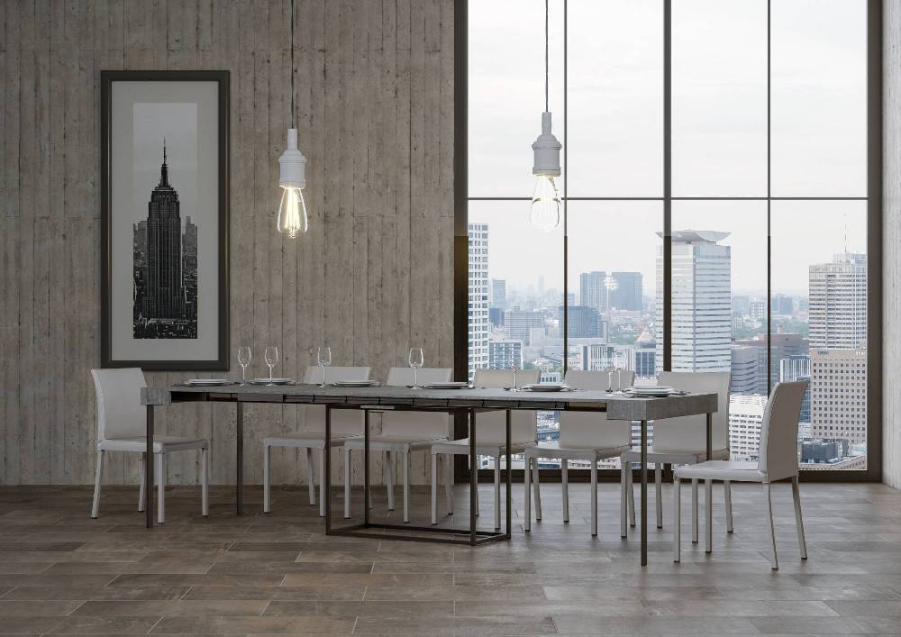 Itamoby Consolle Nordica Cemento Telaio Antracite