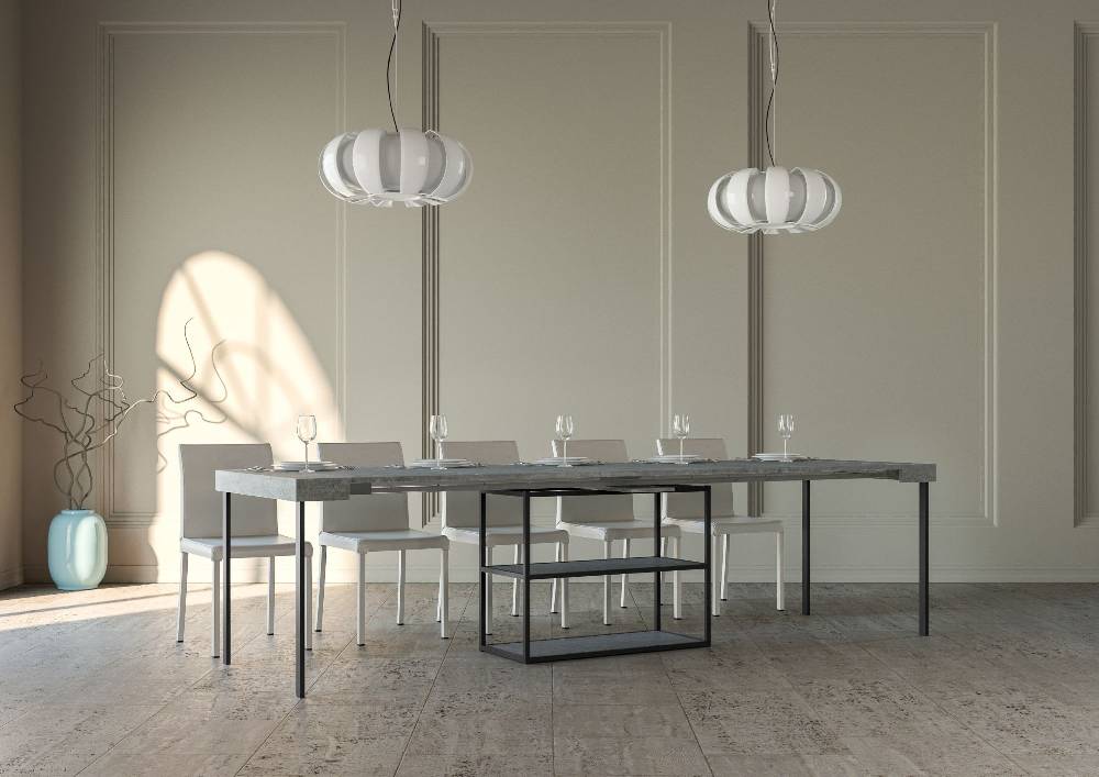 Itamoby Consolle Plano Cemento Telaio Antracite