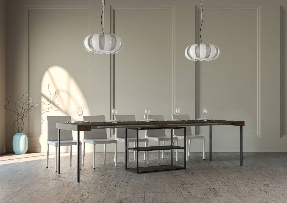 Itamoby Consolle Plano Noce Telaio Antracite