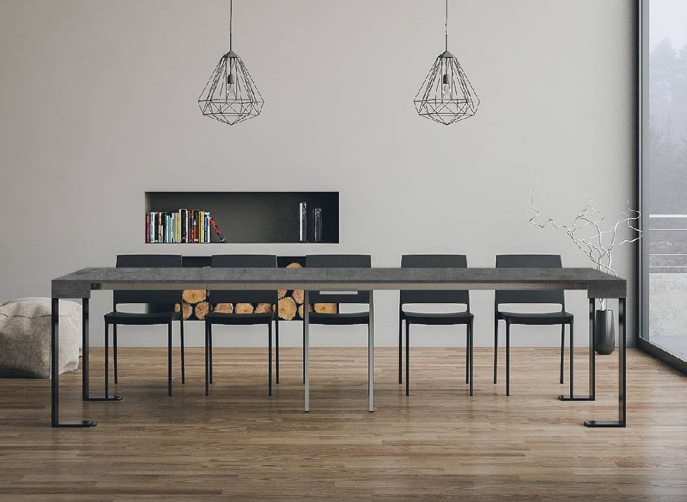 Itamoby Consolle Tecno Cemento Telaio Antracite