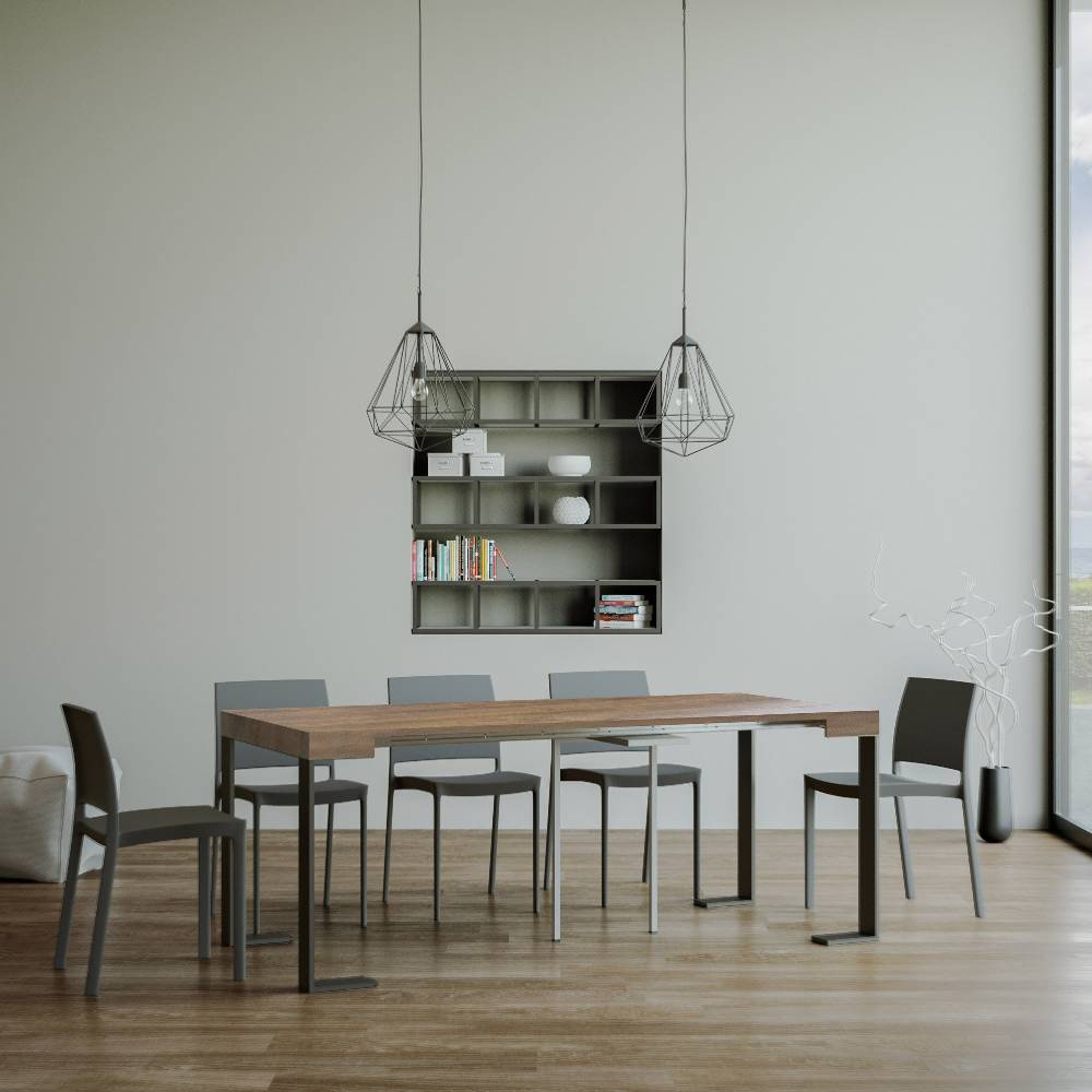 Itamoby Consolle Tecno Noce Telaio Antracite