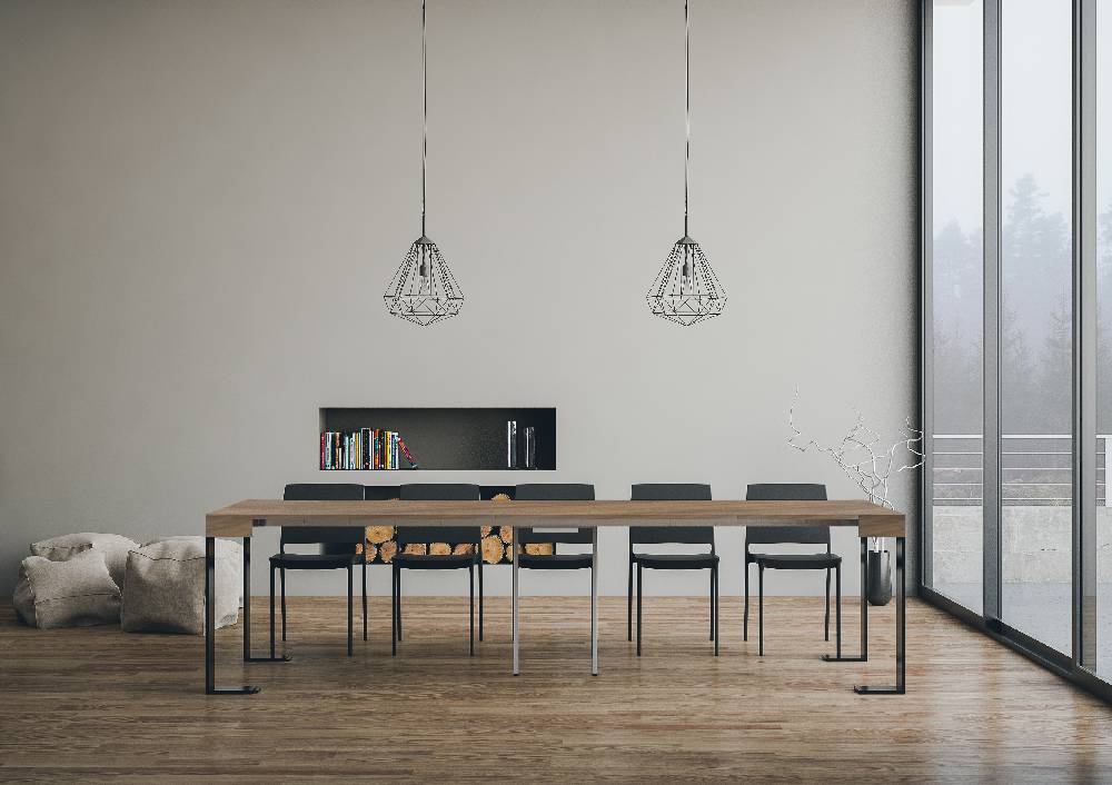 Itamoby Consolle Tecno Noce Telaio Antracite