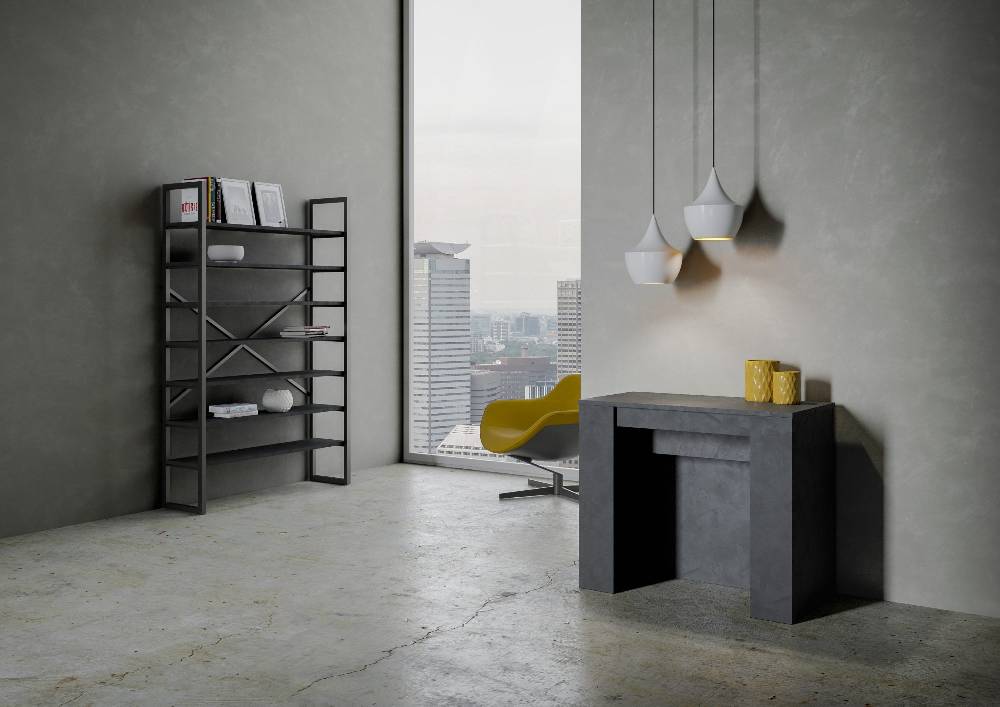 Itamoby Consolle Venus Antracite 4 Allunghe Cm.62