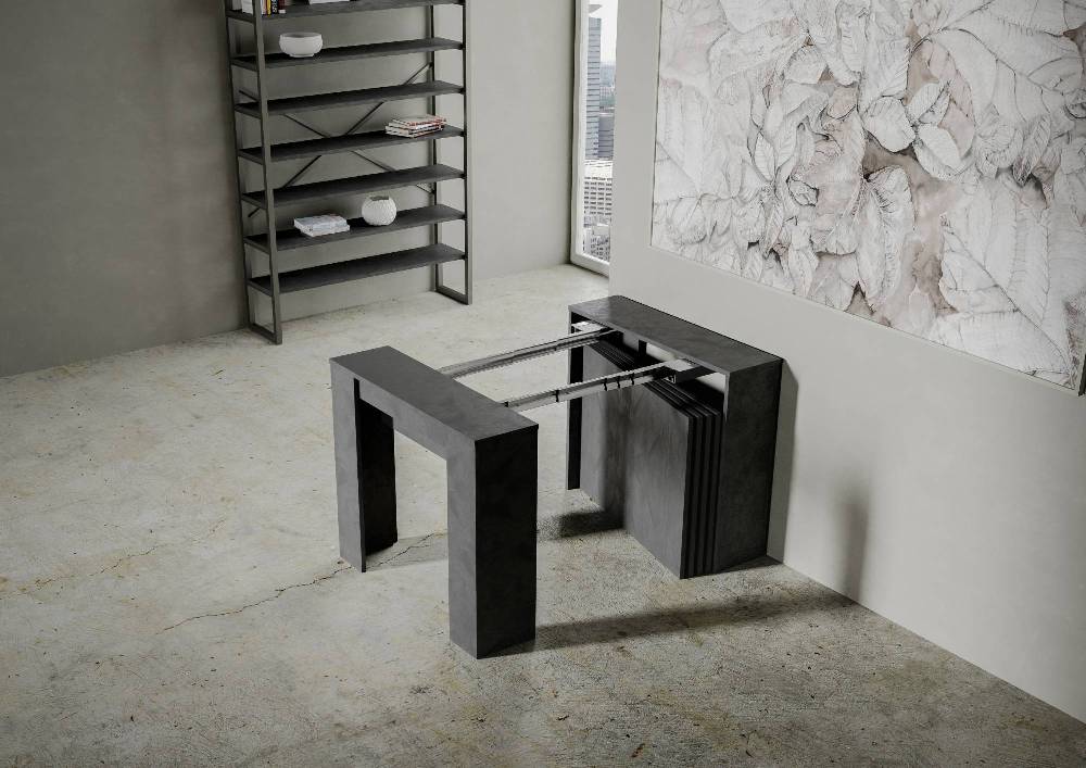 Itamoby Consolle Venus Antracite 4 Allunghe Cm.62